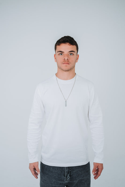 Basic O-Neck White Long-Sleeves T-Shirt